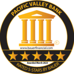 Pacific Valley Bank Rated 5 Star by Baler Financial Logo